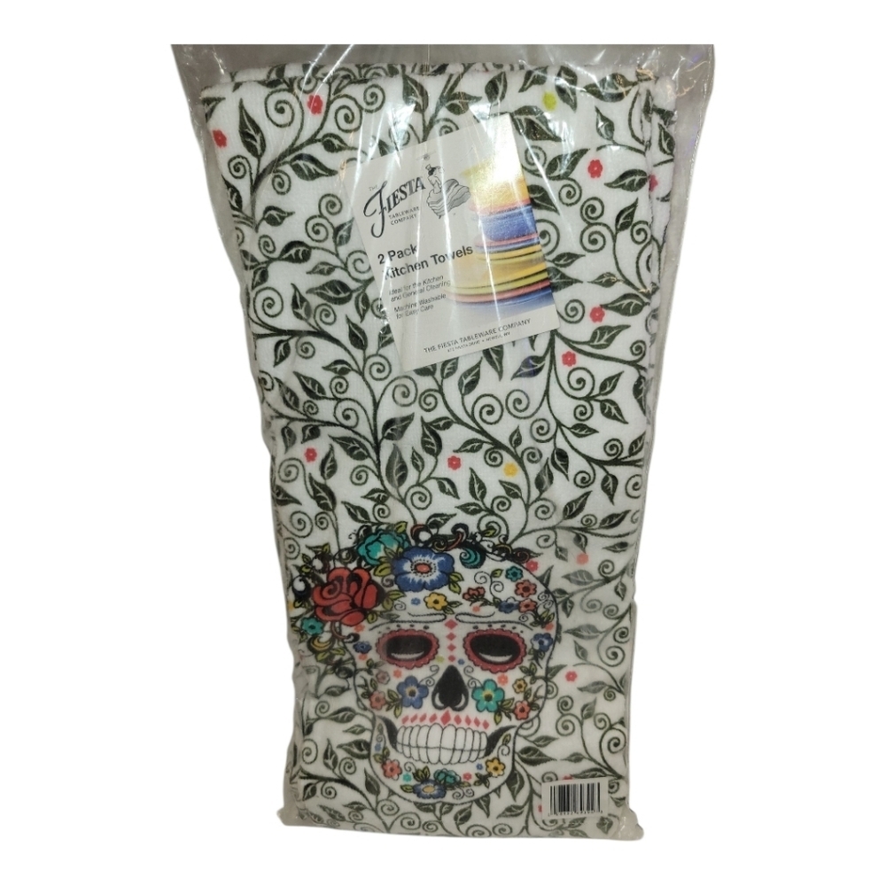 Fiesta Floral Sugar Skull Towels
